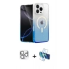 MARSİLYAN™- iPhone 16 Pro Max Kılıf Eksen Minimal Özel Seri - Siyah 3D Antistatik Cam Ekran Koruyucu + Pers Alüminyum Kamera Lens - GS