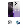 MARSİLYAN™- iPhone 16 Pro Max Kılıf Eksen Minimal Özel Seri - Siyah 3D Antistatik Cam Ekran Koruyucu + Pers Alüminyum Kamera Lens - GI