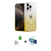 MARSİLYAN™- iPhone 16 Pro Max Kılıf Eksen Minimal Özel Seri - Siyah 3D Antistatik Cam Ekran Koruyucu + Raze Metal Kamera Lens - BZ