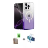 MARSİLYAN™- iPhone 16 Pro Max Kılıf Eksen Minimal Özel Seri - Siyah 3D Antistatik Cam Ekran Koruyucu + Raze Metal Kamera Lens - CLTM