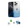 MARSİLYAN™- iPhone 16 Pro Max Kılıf Eksen Minimal Özel Seri - Siyah 3D Antistatik Cam Ekran Koruyucu + Raze Metal Kamera Lens - BZ