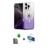 MARSİLYAN™- iPhone 16 Pro Max Kılıf Eksen Minimal Özel Seri - Siyah 3D Antistatik Cam Ekran Koruyucu + Raze Metal Kamera Lens - SH
