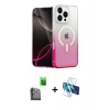 MARSİLYAN™- iPhone 16 Pro Max Kılıf Eksen Minimal Özel Seri - Siyah 3D Antistatik Cam Ekran Koruyucu + Raze Metal Kamera Lens - SH