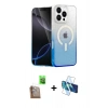 MARSİLYAN™- iPhone 16 Pro Max Kılıf Eksen Minimal Özel Seri - Siyah 3D Antistatik Cam Ekran Koruyucu + Raze Metal Kamera Lens - CLTM