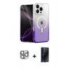 MARSİLYAN™- iPhone 16 Pro Max Kılıf Eksen Minimal Özel Seri - Siyah 3D Antistatik Hayalet Cam Ekran Koruyucu + Pers Alüminyum Kamera Lens - GI