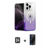 MARSİLYAN™- iPhone 16 Pro Max Kılıf Eksen Minimal Özel Seri - Siyah 3D Antistatik Hayalet Cam Ekran Koruyucu + PVD Metal Kamera Lens - SH