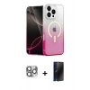 MARSİLYAN™- iPhone 16 Pro Max Kılıf Eksen Minimal Özel Seri - Siyah 3D Antistatik Hayalet Cam Ekran Koruyucu + Pers Alüminyum Kamera Lens - GI
