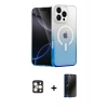 MARSİLYAN™- iPhone 16 Pro Max Kılıf Eksen Minimal Özel Seri - Siyah 3D Antistatik Hayalet Cam Ekran Koruyucu + PVD Metal Kamera Lens - GD