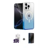 MARSİLYAN™- iPhone 16 Pro Max Kılıf Eksen Minimal Özel Seri - Siyah 3D Antistatik Hayalet Cam Ekran Koruyucu + Bilvis Titan Kamera Lens - GS