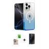 MARSİLYAN™- iPhone 16 Pro Max Kılıf Eksen Minimal Özel Seri - Siyah 3D Antistatik Hayalet Cam Ekran Koruyucu + Raze Metal Kamera Lens - NLGY