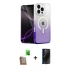 MARSİLYAN™- iPhone 16 Pro Max Kılıf Eksen Minimal Özel Seri - Siyah 3D Antistatik Hayalet Cam Ekran Koruyucu + Raze Metal Kamera Lens - CLTM