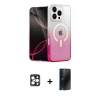 MARSİLYAN™- iPhone 16 Pro Max Kılıf Eksen Minimal Özel Seri - Siyah 3D Antistatik Hayalet Cam Ekran Koruyucu + PVD Metal Kamera Lens - GD