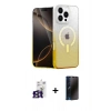 MARSİLYAN™- iPhone 16 Pro Max Kılıf Eksen Minimal Özel Seri - Siyah 3D Antistatik Hayalet Cam Ekran Koruyucu + Bilvis Titan Kamera Lens - TMGI