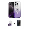 MARSİLYAN™- iPhone 16 Pro Max Kılıf Eksen Minimal Özel Seri - Siyah 3D Antistatik Hayalet Cam Ekran Koruyucu + Bilvis Titan Kamera Lens - SH