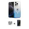 MARSİLYAN™- iPhone 16 Pro Max Kılıf Eksen Minimal Özel Seri - Siyah 3D Antistatik Hayalet Cam Ekran Koruyucu + Pers Alüminyum Kamera Lens - GI