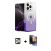 MARSİLYAN™- iPhone 16 Pro Max Kılıf Eksen Minimal Özel Seri - Siyah 3D Antistatik Mat Seramik Nano Ekran Koruyucu + Gold PVD Metal Kamera Lens