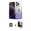 MARSİLYAN™- iPhone 16 Pro Max Kılıf Eksen Minimal Özel Seri - Siyah 3D Antistatik Mat Seramik Nano Ekran Koruyucu + PVD Metal Kamera Lens - SH