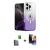 MARSİLYAN™- iPhone 16 Pro Max Kılıf Eksen Minimal Özel Seri - Siyah 3D Antistatik Mat Seramik Nano Ekran Koruyucu + Raze Metal Kamera Lens - SH