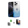 MARSİLYAN™- iPhone 16 Pro Max Kılıf Eksen Minimal Özel Seri - Siyah 3D Antistatik Mat Seramik Nano Ekran Koruyucu + Raze Metal Kamera Lens - SH
