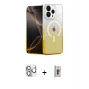 MARSİLYAN™- iPhone 16 Pro Max Kılıf Eksen Minimal Özel Seri - Siyah Bilvis 3D Cam Ekran Koruyucu + Pers Alüminyum Kamera Lens - GS