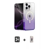 MARSİLYAN™- iPhone 16 Pro Max Kılıf Eksen Minimal Özel Seri - Siyah Bilvis 3D Cam Ekran Koruyucu + PVD Metal Kamera Lens - SH