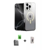 MARSİLYAN™- iPhone 16 Pro Max Kılıf Eksen Minimal Özel Seri - Siyah Bilvis 3D Cam Ekran Koruyucu + Raze Metal Kamera Lens - SH