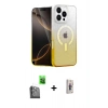 MARSİLYAN™- iPhone 16 Pro Max Kılıf Eksen Minimal Özel Seri - Siyah Bilvis 3D Cam Ekran Koruyucu + Raze Metal Kamera Lens - SH