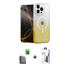 MARSİLYAN™- iPhone 16 Pro Max Kılıf Eksen Minimal Özel Seri - Siyah Bilvis 3X AR Hayalet Cam Ekran Koruyucu + Raze Metal Kamera Lens - SH