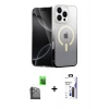 MARSİLYAN™- iPhone 16 Pro Max Kılıf Eksen Minimal Özel Seri - Siyah Bilvis 3X AR Hayalet Cam Ekran Koruyucu + Raze Metal Kamera Lens - SH
