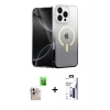 MARSİLYAN™- iPhone 16 Pro Max Kılıf Eksen Minimal Özel Seri - Siyah Bilvis 3X AR Hayalet Cam Ekran Koruyucu + Raze Metal Kamera Lens - NLGY