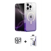 MARSİLYAN™- iPhone 16 Pro Max Kılıf Eksen Minimal Özel Seri - Siyah Bilvis 3X AR Hayalet Cam Ekran Koruyucu + Pers Alüminyum Kamera Lens - GI