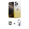 MARSİLYAN™- iPhone 16 Pro Max Kılıf Eksen Minimal Özel Seri - Siyah Bilvis 3X AR Hayalet Cam Ekran Koruyucu + PVD Metal Kamera Lens - GS