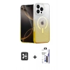 MARSİLYAN™- iPhone 16 Pro Max Kılıf Eksen Minimal Özel Seri - Siyah Bilvis 3X AR Hayalet Cam Ekran Koruyucu + PVD Metal Kamera Lens - SH