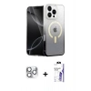 MARSİLYAN™- iPhone 16 Pro Max Kılıf Eksen Minimal Özel Seri - Siyah Bilvis 3X AR HD Cam Ekran Koruyucu + Pers Alüminyum Kamera Lens - GS