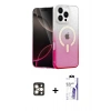 MARSİLYAN™- iPhone 16 Pro Max Kılıf Eksen Minimal Özel Seri - Siyah Bilvis 3X AR HD Cam Ekran Koruyucu + PVD Metal Kamera Lens - GD
