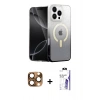 MARSİLYAN™- iPhone 16 Pro Max Kılıf Eksen Minimal Özel Seri - Siyah Bilvis 3X AR HD Cam Ekran Koruyucu + Pers Alüminyum Kamera Lens - CLTM