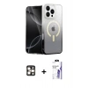 MARSİLYAN™- iPhone 16 Pro Max Kılıf Eksen Minimal Özel Seri - Siyah Bilvis 3X AR HD Cam Ekran Koruyucu + PVD Metal Kamera Lens - GD
