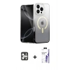 MARSİLYAN™- iPhone 16 Pro Max Kılıf Eksen Minimal Özel Seri - Siyah Bilvis 3X AR HD Cam Ekran Koruyucu + PVD Metal Kamera Lens - GS