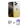 MARSİLYAN™- iPhone 16 Pro Max Kılıf Eksen Minimal Özel Seri - Siyah Bilvis 5in1 3D Magic Cam Ekran Koruyucu + Pers Alüminyum Kamera Lens - GS