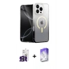 MARSİLYAN™- iPhone 16 Pro Max Kılıf Eksen Minimal Özel Seri - Siyah Bilvis 5in1 3D Magic Cam Ekran Koruyucu + Bilvis Titan Kamera Lens - SH