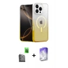 MARSİLYAN™- iPhone 16 Pro Max Kılıf Eksen Minimal Özel Seri - Siyah Bilvis 5in1 3D Magic Cam Ekran Koruyucu + Siyah Raze Metal Kamera Lens