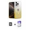 MARSİLYAN™- iPhone 16 Pro Max Kılıf Eksen Minimal Özel Seri - Siyah Bilvis 5in1 3D Magic Cam Ekran Koruyucu + PVD Metal Kamera Lens - SH