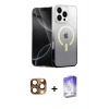 MARSİLYAN™- iPhone 16 Pro Max Kılıf Eksen Minimal Özel Seri - Siyah Bilvis 5in1 3D Magic Cam Ekran Koruyucu + Pers Alüminyum Kamera Lens - CLTM