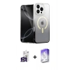 MARSİLYAN™- iPhone 16 Pro Max Kılıf Eksen Minimal Özel Seri - Siyah Bilvis 5in1 3D Magic Cam Ekran Koruyucu + Bilvis Titan Kamera Lens - TMGI