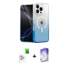 MARSİLYAN™- iPhone 16 Pro Max Kılıf Eksen Minimal Özel Seri - Siyah Bilvis 5in1 3D Magic Cam Ekran Koruyucu + Raze Metal Kamera Lens - BZ