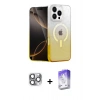 MARSİLYAN™- iPhone 16 Pro Max Kılıf Eksen Minimal Özel Seri - Siyah Bilvis 5in1 3D Magic Cam Ekran Koruyucu + Pers Alüminyum Kamera Lens - GI