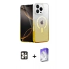 MARSİLYAN™- iPhone 16 Pro Max Kılıf Eksen Minimal Özel Seri - Siyah Bilvis 5in1 3D Magic Cam Ekran Koruyucu + PVD Metal Kamera Lens - GD