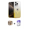MARSİLYAN™- iPhone 16 Pro Max Kılıf Eksen Minimal Özel Seri - Siyah Bilvis 5in1 3D Magic Cam Ekran Koruyucu + Pers Alüminyum Kamera Lens - CLTM