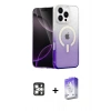 MARSİLYAN™- iPhone 16 Pro Max Kılıf Eksen Minimal Özel Seri - Siyah Bilvis 5in1 3D Magic Cam Ekran Koruyucu + Gümüş PVD Metal Kamera Lens