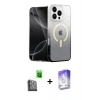 MARSİLYAN™- iPhone 16 Pro Max Kılıf Eksen Minimal Özel Seri - Siyah Bilvis 5in1 3D Magic Cam Ekran Koruyucu + Siyah Raze Metal Kamera Lens